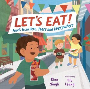 The cover has a cartoon of a boy holding a dessert in a cup. He looks back at his friends who wave at him.