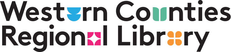 Horizontal colour logo for Western Counties Regional Library