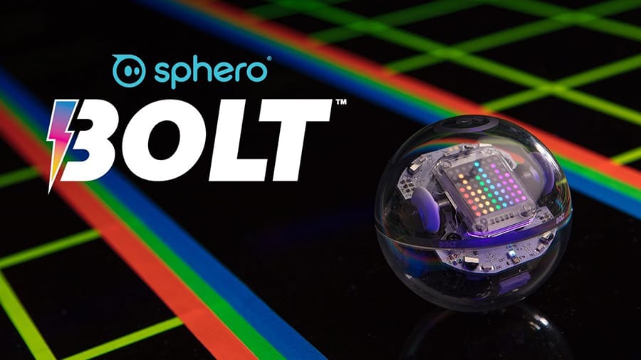 photo of a Sphero Bolt ball-shaped robot.