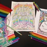 image of colouring pages and colouring tools