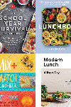 image of four book covers about creating food for school.