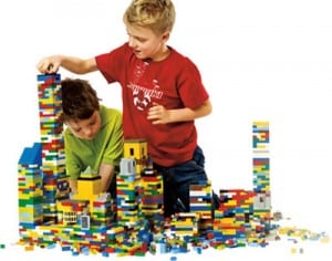 image of two boys playing with LEGO blocks