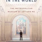 image of a book cover with a man standing in an exhibit room at the Metropolitan Museum of Art