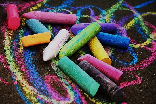 image of multi-coloured sidewalk chalk