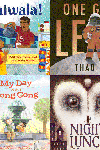 imageo of four book covers relating to Asian Heritage Month for kids