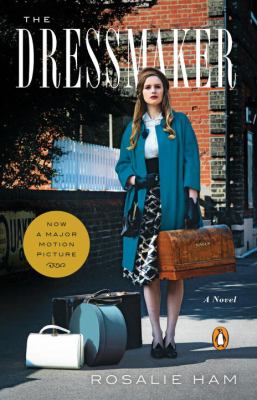 book cover with young woman holding a suitcase