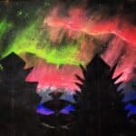 chalk art of aurora borealis