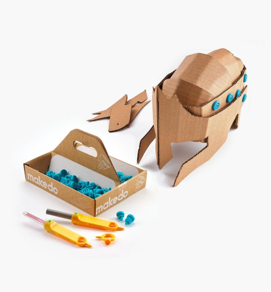 cardboard designed into shapes and plastic saws