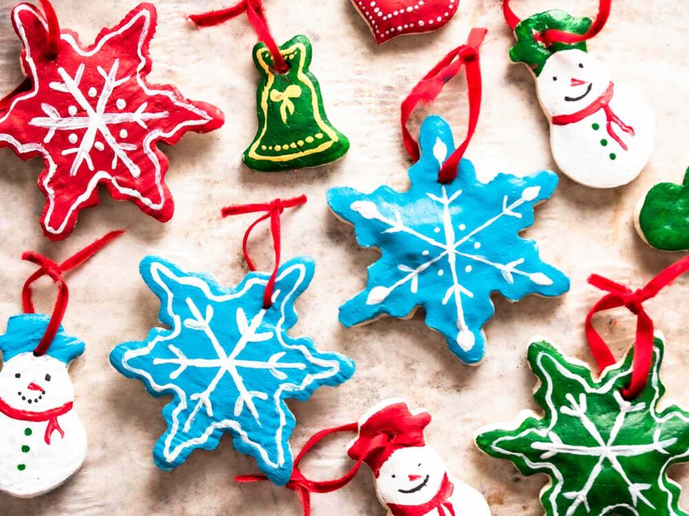 Christmas ornaments made of dough