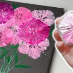 painted flowers using a handheld sponge