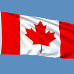 image of the Canadian flag fluttering in the wind