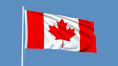 image of the Canadian flag fluttering in the wind