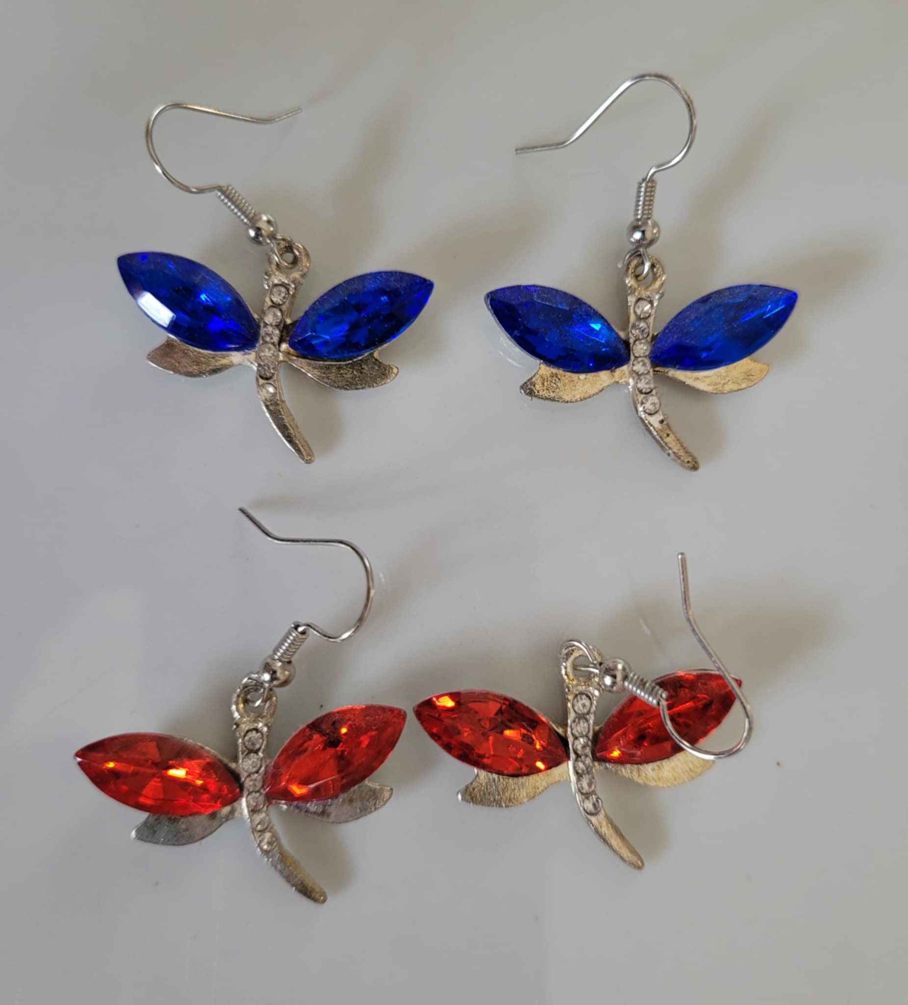 image of four dragonfly earrings
