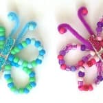 image of butterflies made with beads and a clothespin