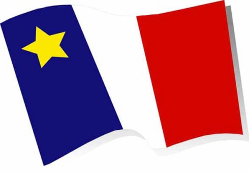 image of the Acadian flag