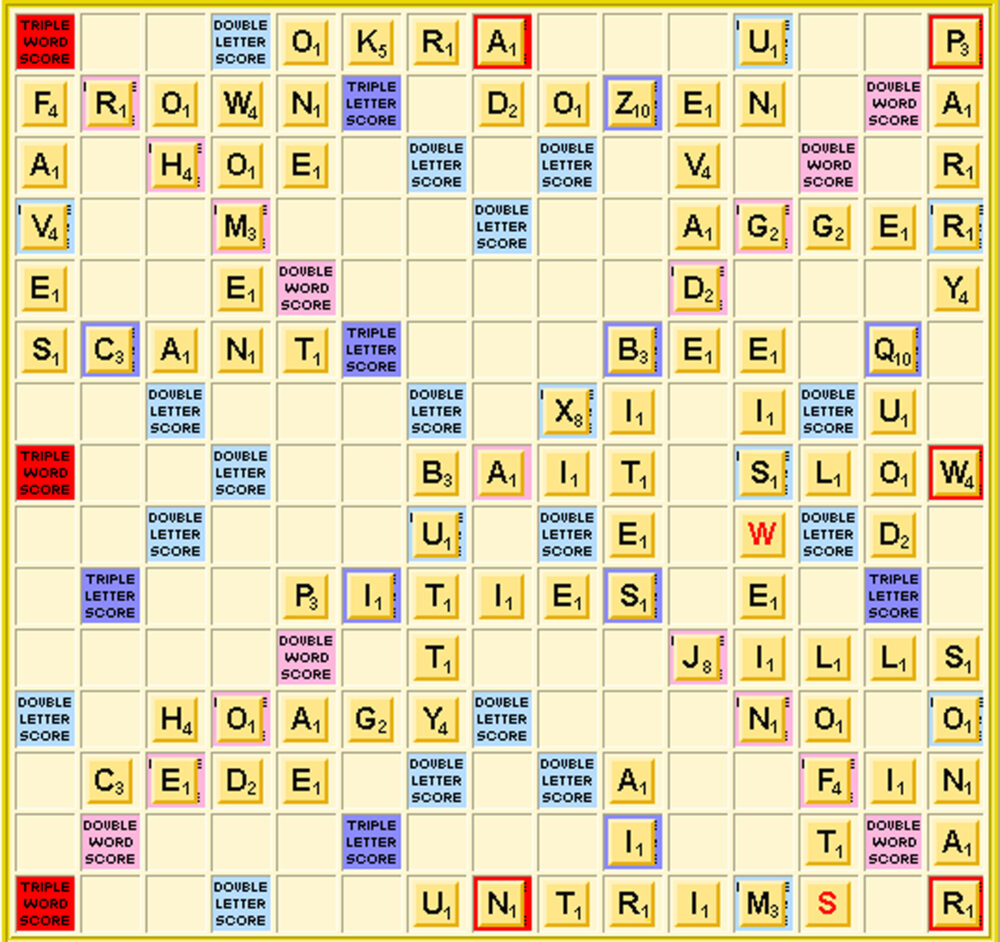 image of a Scrabble board